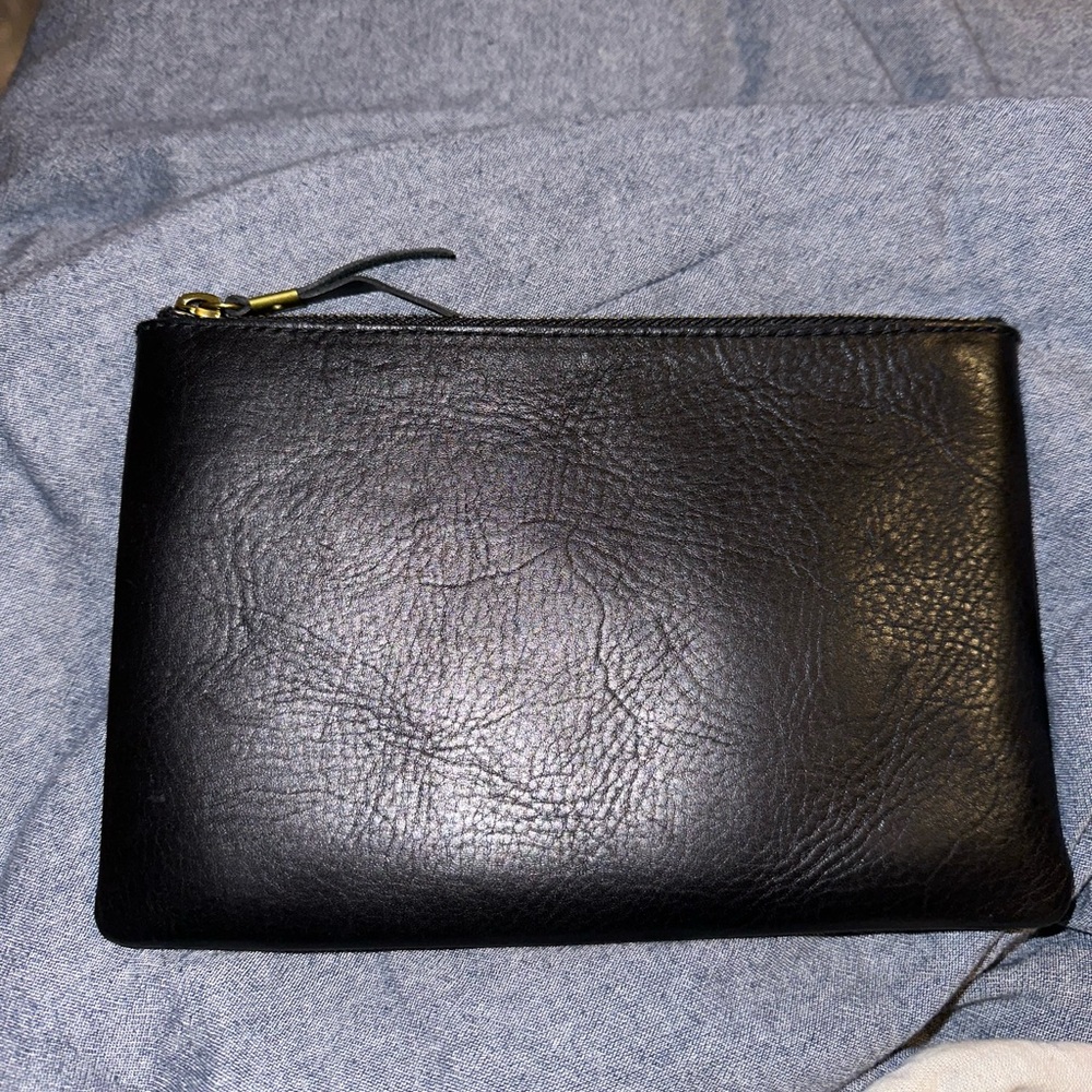 Madewell leather pouch clutch